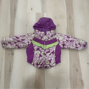 Obermeyer Toddler Winter Coat Girls Size 2 Flower Child Purple and Green.